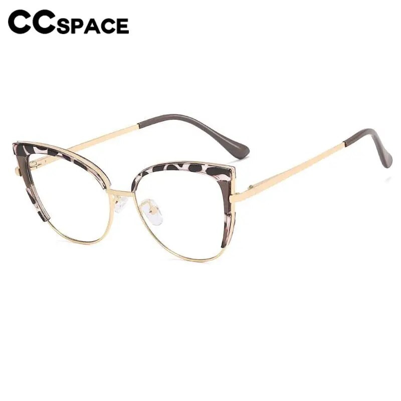 56735 New Women Cat Eye Optical Spectacle Frame Fashion Two Color Splicing Γυαλιά μεγάλου μεγέθους Σκελετός Anti Blue γυαλιά υπολογιστή