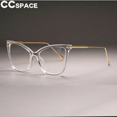 45077 Rame de ochelari cu ochi mari de pisică pentru femei, ochelari de vedere pentru computer, optic de modă, de designer, roz, transparent