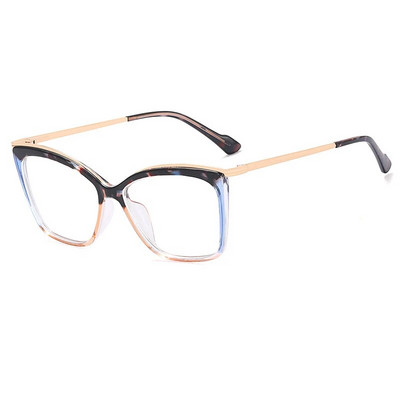 57052 Ochelari pătrați colorați la tendință pentru femei, cadru de modă, balama de primăvară, ochelari de computer anti lumină albastră, ochelari optici clari