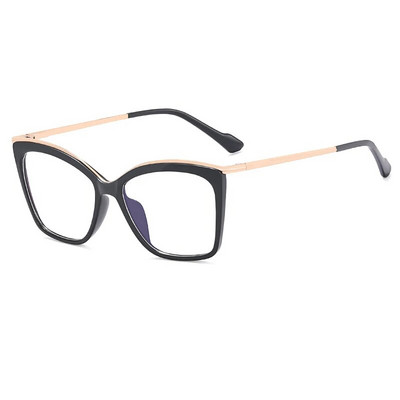 57052 Ochelari pătrați colorați la tendință pentru femei, cadru de modă, balama de primăvară, ochelari de computer anti lumină albastră, ochelari optici clari