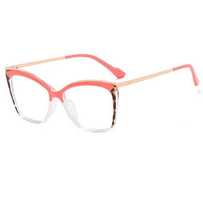 57052 Ochelari pătrați colorați la tendință pentru femei, cadru de modă, balama de primăvară, ochelari de computer anti lumină albastră, ochelari optici clari