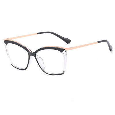 57052 Ochelari pătrați colorați la tendință pentru femei, cadru de modă, balama de primăvară, ochelari de computer anti lumină albastră, ochelari optici clari