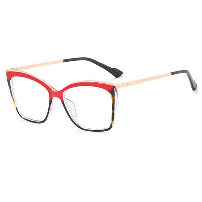 57052 Ochelari pătrați colorați la tendință pentru femei, cadru de modă, balama de primăvară, ochelari de computer anti lumină albastră, ochelari optici clari