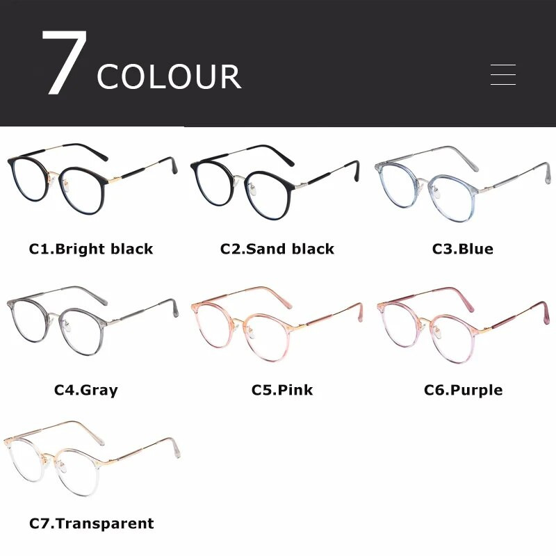 Στρογγυλά γυαλιά υπολογιστή Anti Blue Light Γυναικεία Ανδρικά Συνταγογραφούμενα Γυναικεία Γυναικεία Γυαλιά 2023 Σκελετός φακός προστασίας από την ακτινοβολία