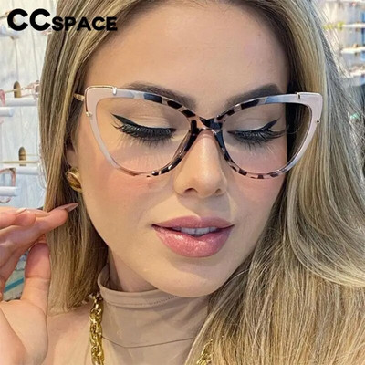 56656 New Tr90 Cat Eye Anti Blue Computer Glasses Women Fashion Two Color Splicing Metal Optical Spectacle Frame