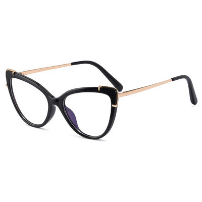 56656 Noi Tr90 Cat Eye Anti-albastru ochelari de calculator femei moda două culori splicing metal optic cadru de ochelari