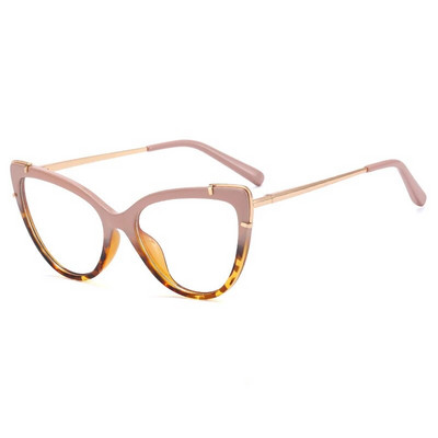 56656 Noi Tr90 Cat Eye Anti-albastru ochelari de calculator femei moda două culori splicing metal optic cadru de ochelari