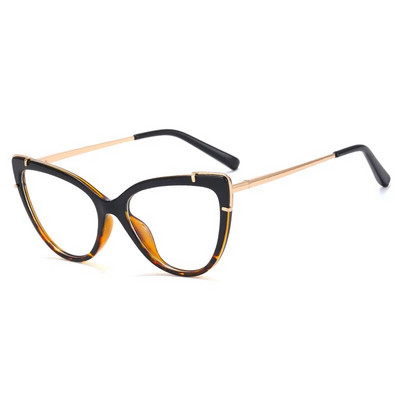 56656 Noi Tr90 Cat Eye Anti-albastru ochelari de calculator femei moda două culori splicing metal optic cadru de ochelari
