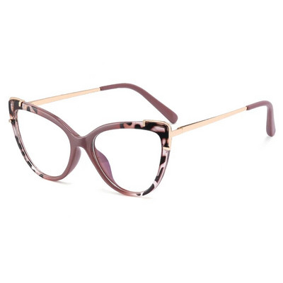 56656 Noi Tr90 Cat Eye Anti-albastru ochelari de calculator femei moda două culori splicing metal optic cadru de ochelari