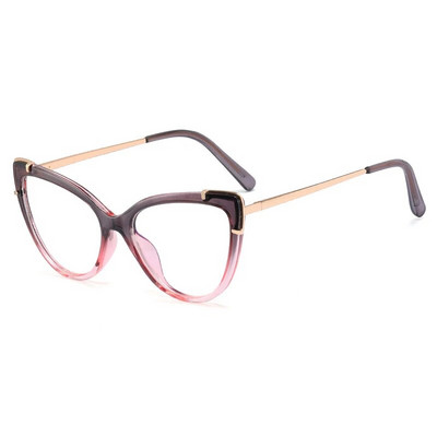 56656 Noi Tr90 Cat Eye Anti-albastru ochelari de calculator femei moda două culori splicing metal optic cadru de ochelari
