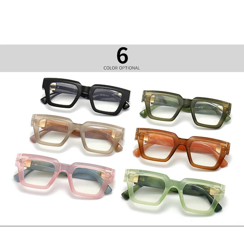 Μόδα Πολυτελή Τετράγωνα Γυαλιά Σκελετοί Γυναικεία Οπτικά Γυαλιά Μεγάλα Αντι Μπλε Φως Διαφανή Γυαλιά Οράσεως