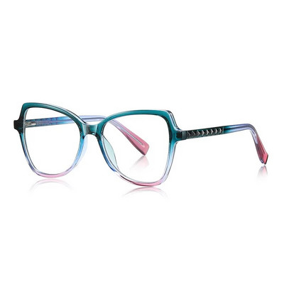 56800 Ochelari optici pentru ochelari de culoare nou curcubeu pentru femei, design de marcă, ochi de pisică, ochelari de computer anti albastru Tr90, oglindă plată