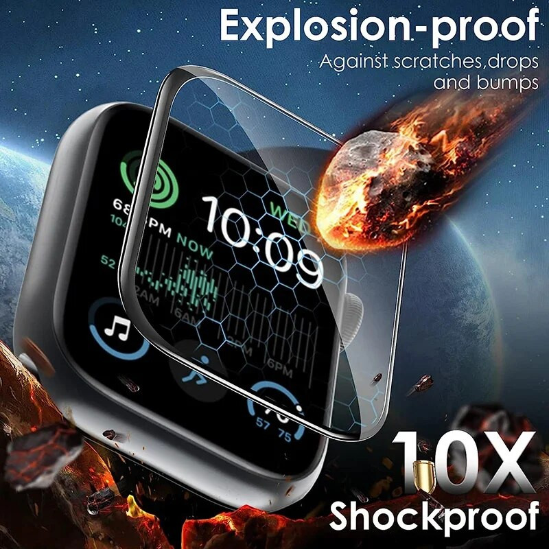 Pilnībā izliekts ekrāna aizsargs Apple Watch Ultra 2 49MM, kas nav aizsargājošs no stikla, Iwatch Series 9 8 7 6 5 4 SE2 40MM 41MM 45MM