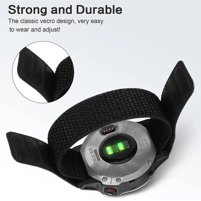 YAYUU 26 20 22 mm Nylon λουράκι ρολογιού για Garmin Fenix 7X 6X Pro 7 7S 6 6S 5X 5 5S Plus/Venu 2 Plus Λουράκι με γάντζο και βρόχο Quick Dry