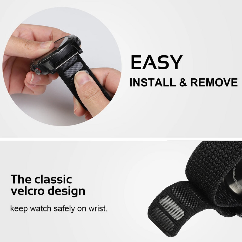 YAYUU 26 20 22 mm Nylon λουράκι ρολογιού για Garmin Fenix 7X 6X Pro 7 7S 6 6S 5X 5 5S Plus/Venu 2 Plus Λουράκι με γάντζο και βρόχο Quick Dry