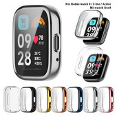 Husă din silicon moale TPU din sticlă pentru Redmi Watch 3 Active 3 Lite Husă de protecție a ecranului pentru banda de ceas inteligentă pentru Xiaomi Redmi Watch 3