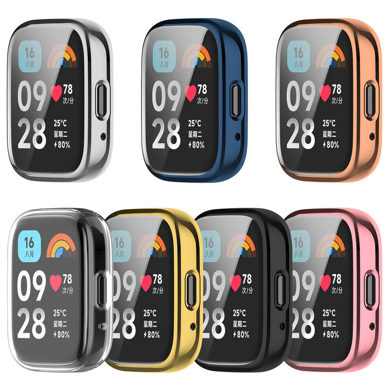 TPU Soft Silicone Case Glass for Redmi Watch 3 Active 3 Lite Smartband Watch Band Protector Screen cover for Xiaomi Redmi Watch 3