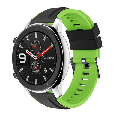 Δερμάτινο βραχιόλι σιλικόνης για Amazfit GTR 47mm λουράκι καρπού για Xiaomi Amazfit Pace / Stratos 1 2 3 / GTR2 / GTR 2e Ρολόι