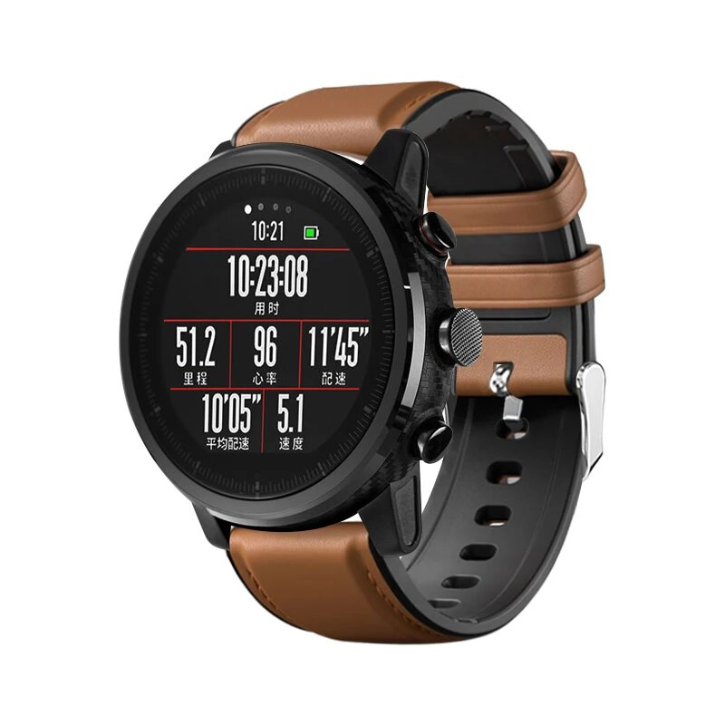 Δερμάτινο βραχιόλι σιλικόνης για Amazfit GTR 47mm λουράκι καρπού για Xiaomi Amazfit Pace / Stratos 1 2 3 / GTR2 / GTR 2e Ρολόι