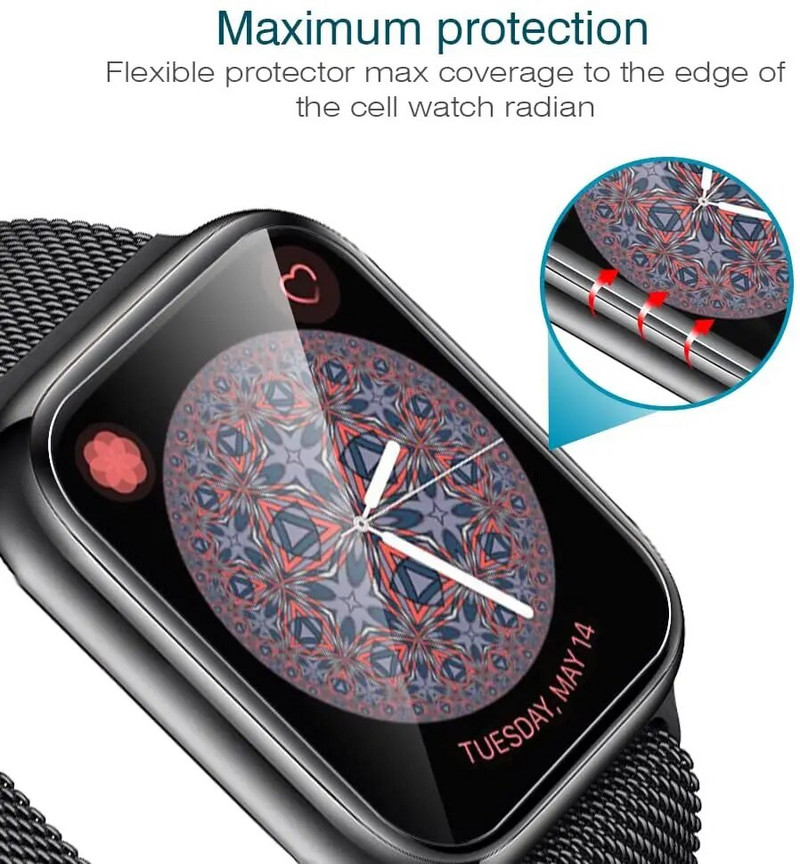 Προστατευτικό οθόνης για Apple Watch Series 8 7 41mm 45mm,HD Transparent TPU Film iwatch Series 6 SE 5 4 3 2 1 38mm 42mm 40mm 44mm