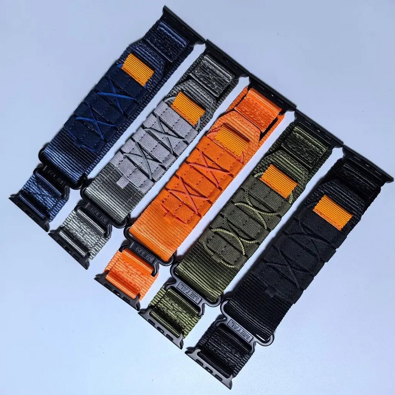 Taktiskā neilona cilpas aproce Apple Watch Ultra 2 49 mm 45 mm 42 mm sporta siksniņai iWatch sērijai 9 8 7 6 5 4 se 40 mm 44 mm siksniņa