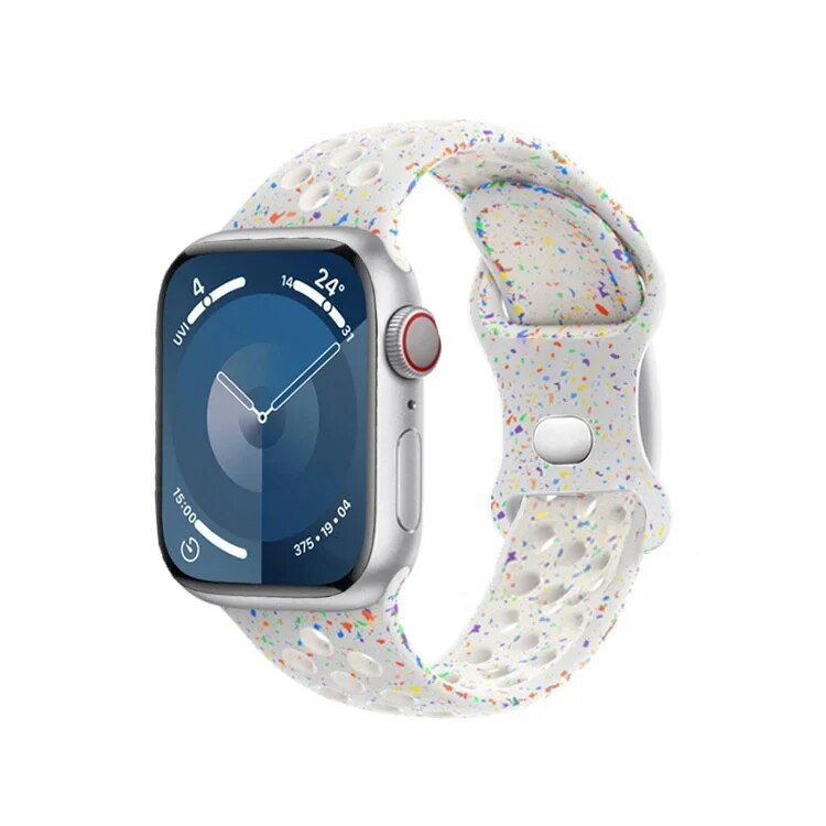 Originalni sportski gumeni remen za Apple Watch Band 49mm 45mm 44mm 42mm 38mm Colored Particles Band za IWatch 9 8 7 6 5 SE Ultra 2