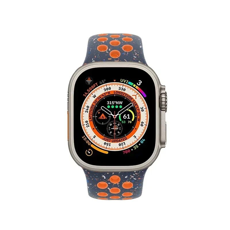 Originalni sportski gumeni remen za Apple Watch Band 49mm 45mm 44mm 42mm 38mm Colored Particles Band za IWatch 9 8 7 6 5 SE Ultra 2