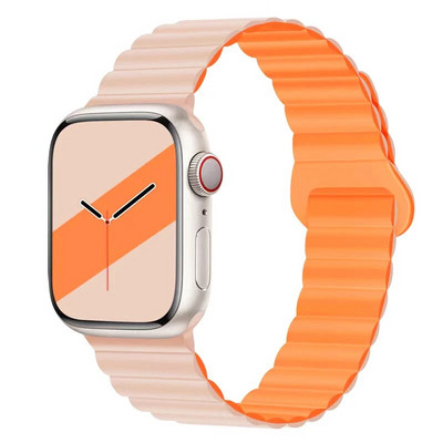 Μαγνητικό λουρί σιλικόνης για Apple Watch Band Ultra 49mm 45mm 44mm 40mm 41mm Βραχιόλι για τη σειρά iWatch Ultra 8 7 6 SE 5 4 3