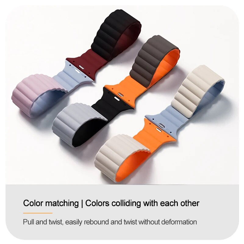 Μαγνητικό λουρί σιλικόνης για Apple Watch Band Ultra 49mm 45mm 44mm 40mm 41mm Βραχιόλι για τη σειρά iWatch Ultra 8 7 6 SE 5 4 3