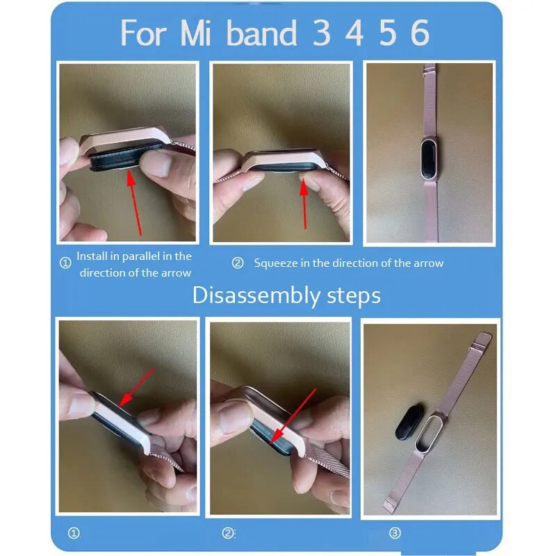 Roostevabast terasest rihm Xiaomi Mi Band jaoks 7 6 5 4 3 nutikella käevõru metallist käevõru randmepael MiBand jaoks 3 4 5 6 7