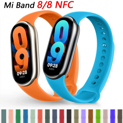 Ζώνες ρολογιών για Xiaomi Mi Band 8/8 NFC Βραχιόλι σιλικόνης καρπού Miband 8 NFC Αντικατάσταση pulsera correa Sport Strap για Mi Band 8