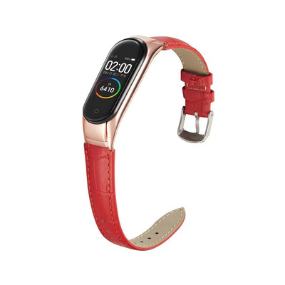 Essidi Δερμάτινο λουράκι με θήκη για Xiaomi Mi Band 8 7 6 5 4 3 Γυναικείο ρολόι βραχιόλι ζώνη για Mi band 8 7 6 5 Band Correa