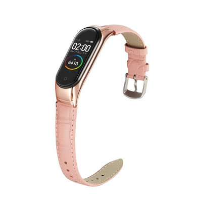 Essidi Δερμάτινο λουράκι με θήκη για Xiaomi Mi Band 8 7 6 5 4 3 Γυναικείο ρολόι βραχιόλι ζώνη για Mi band 8 7 6 5 Band Correa