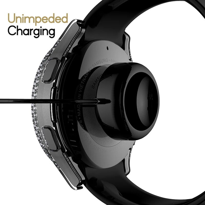 Διαμαντένιο κάλυμμα δύο σειρών Για Samsung Galaxy Watch 6 5 4 40mm 44 Προστατευτική θήκη προφυλακτήρα Για Samsung Galaxy Active 2 44mm αξεσουάρ