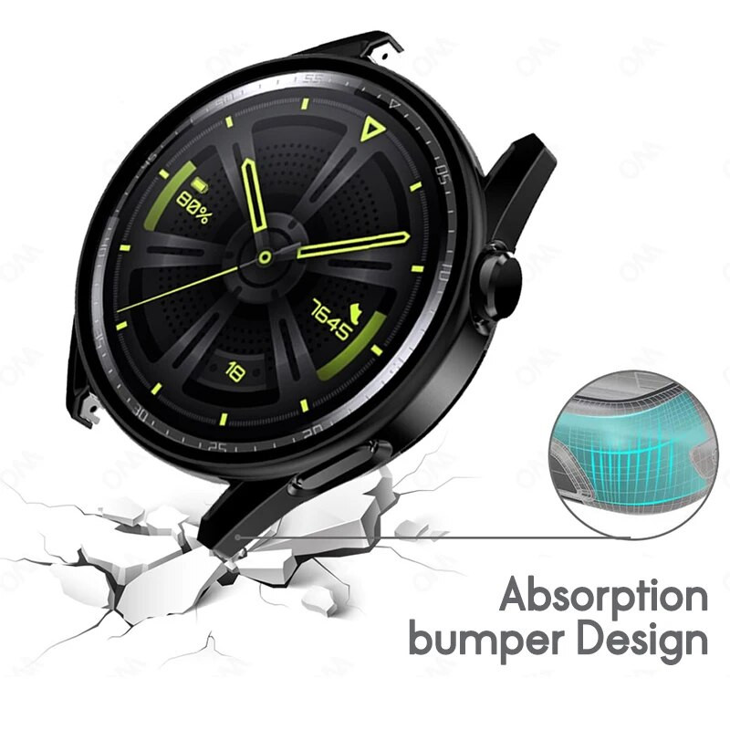 Tempered Glass+ Κάλυμμα υπολογιστή για Huawei Watch 3 Pro GT 2 GT3 42mm 43mm 46mm 48mm for Huawei GT3 Pro GT2E Screen Protector Case