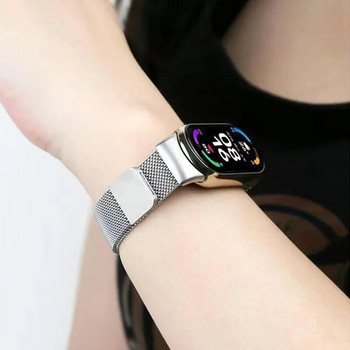 Каишка за Xiaomi Mi Band 8 Smartwatch Резервна гривна Метална магнитна гривна за Mi Band 8 NFC аксесоари