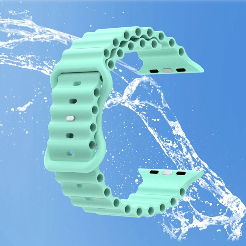 Ocean Silicone Strap for Apple Watch 49mm 45mm 41mm 44mm 40mm 42mm 38mm Breathable Bracelet Wristband Ultra 8 7 6 5 4 3 SE Band