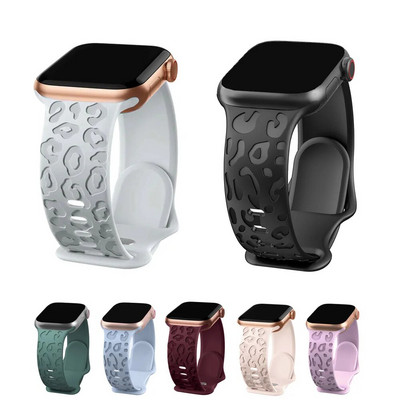 Gravírozott szíj Apple óraszíjhoz 45mm 44mm 49mm 40mm 42mm 38mm 41mm Szilikon karkötő correa iWatch sorozat 3 5 6 se ultra 7 8