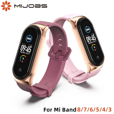 Mi Band 8 7 6 5 4 3 Smart karkötő Mi Band 5 pántos szilikon Correa Xiaomi Miband 7 8 Pulseira készülékhez