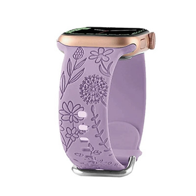 Graviruotas dirželis Apple laikrodžio apyrankei 49mm 44mm 40mm 45mm 41mm 38mm 42mm Leopard silikoninė apyrankė iwatch series 7 se 3 6 8 ultra