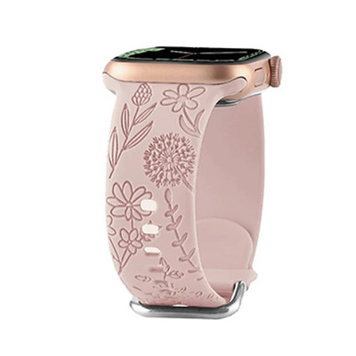 Graviruotas dirželis Apple laikrodžio apyrankei 49mm 44mm 40mm 45mm 41mm 38mm 42mm Leopard silikoninė apyrankė iwatch series 7 se 3 6 8 ultra