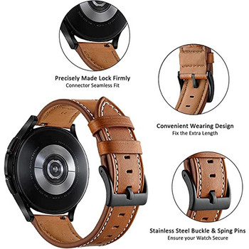 Δερμάτινο λουράκι 20mm Για Samsung Galaxy Watch 5 4 6 40mm 44mm/Watch5 pro 45mm βραχιόλι Για Galaxy Watch4 Classic 46mm/42mm Correa