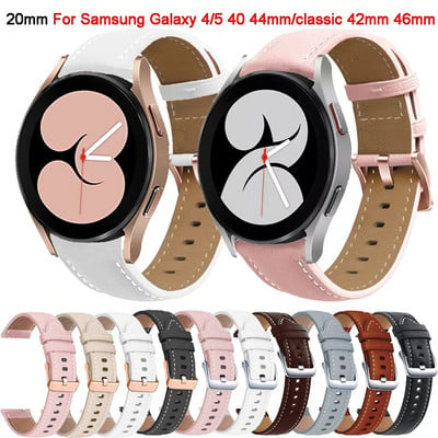 20mm kožni remen za Samsung Galaxy Watch 5 4 6 40mm 44mm/Watch5 pro 45mm Narukvica za Galaxy Watch4 Classic 46mm/42mm Correa