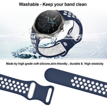 YAYUU 22 мм гумена резервна лента за Huawei Watch GT 2 Pro/2e/2 46 мм силиконова дишаща спортна каишка за Huawei Watch 3/3 Pro