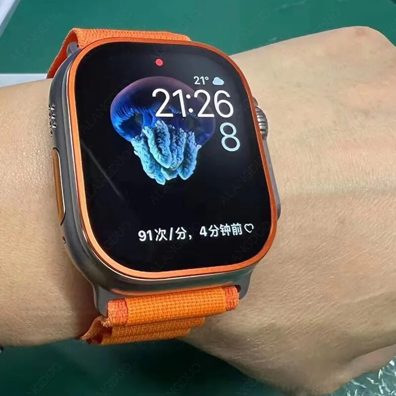 Μεταλλικό πλαίσιο+γυαλί για Apple Watch Ultra 49mm Full Cover Προστατευτική μεμβράνη οθόνης για Apple iWatch Ultra 49mm ρολόι ultra 2 Glass