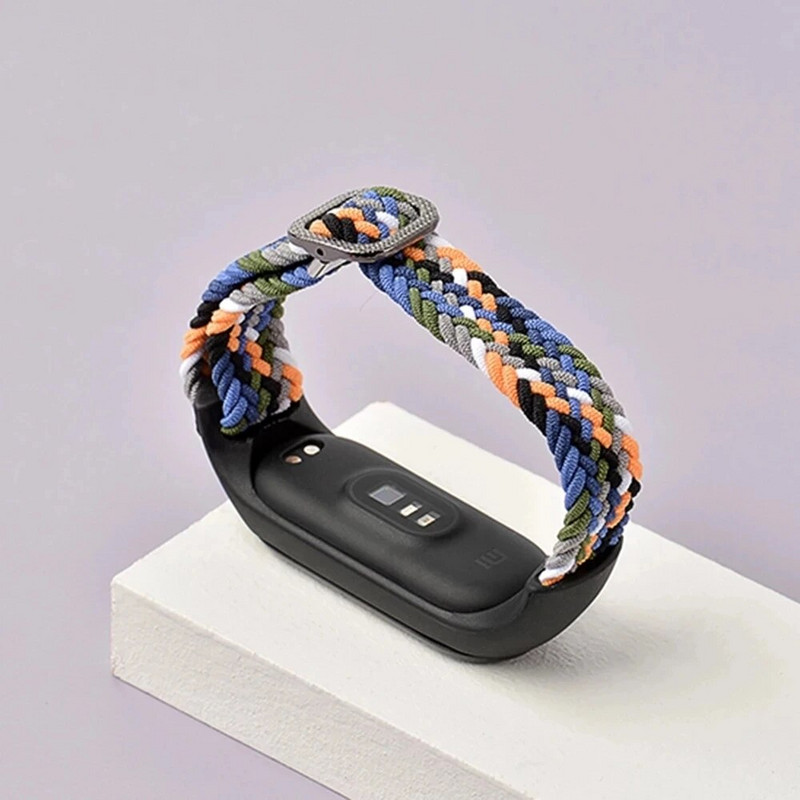 Za Mi Band 6 7 5 Narukvica s 4 remenčića Najlonska pletena višebojna sportska solo narukvica s petljom za Mi band 6 7 remenčić Ručni sat