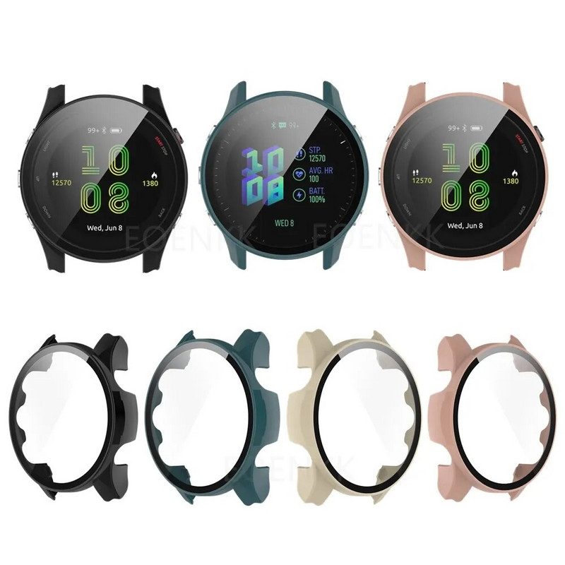 Pulksteņa futrālis Garmin Forerunner 255 255S 955 datora ekrāna aizsargvāciņš ar rūdīta stikla rāmi Forerunner 955 255S korpusam