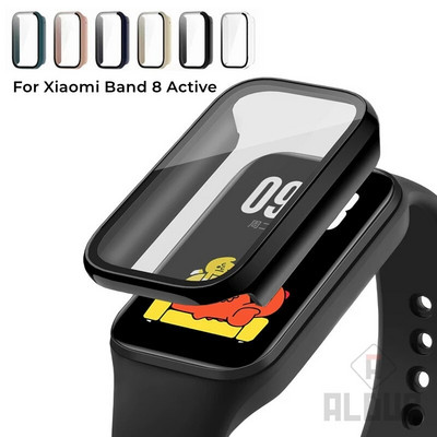 Cietais datora korpusa stikls priekš Xiaomi Mi Band 8 Active 8Pro 7pro Redmi Smart band2 Pilna vāka ekrāna aizsargs rāmis Bufera apvalks