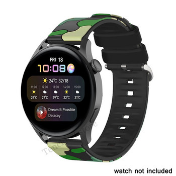 Камуфлажна каишка за Huawei Watch 3 GT3 Pro Силиконова каишка за Huawei Watch GT 3 42 mm 46 mm Runner Replace Wristband Гривна Колан