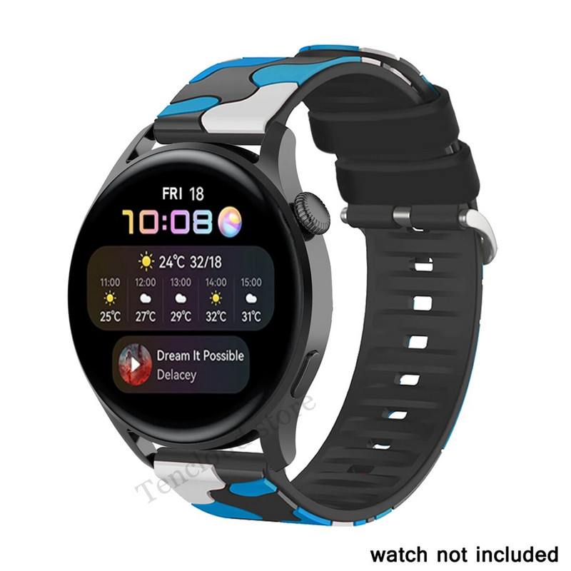 Kamuflažna narukvica za Huawei Watch 3 GT3 Pro Silikonski remen za Huawei Watch GT 3 42mm 46mm Runner Zamjena narukvice Narukvica Remen